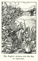 Die englischen Bogenschützen gewinnen den Tag bei Agincourt