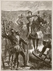 Die Engländer vor Harfleur, Illustration aus Cassells Illustrierter Geschichte Englands