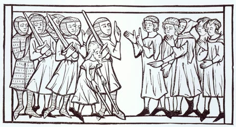 Die Gesandten aus dem Sudan, Illustration aus Wissenschaft und Literatur im Mittelalter und der Renaissance, geschrieben und graviert von Paul Lacroix, 1878