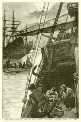 Das erste englische Schiff im Pazifik: Drakes Golden Hind in Lima