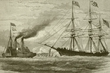 Die George Griswold fährt in die Mersey ein