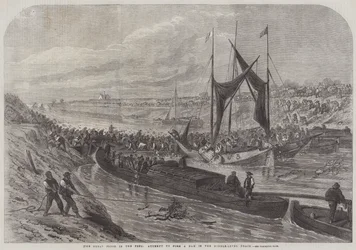 Die große Flut in den Fens, Versuch, einen Damm im Middle-Level-Drain zu errichten