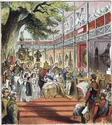 Die Große Londoner Ausstellung im Hyde Park im Jahr 1851. Große Ausstellung von 1851. Im Jahr 1851 wurde im Hyde Park ein Glaspalast errichtet, um viele Dinge aus verschiedenen Nationen der ganzen Welt auszustellen
