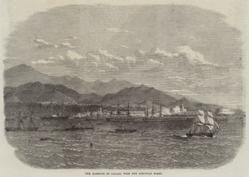 Der Hafen von Callao mit der peruanischen Flotte