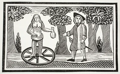Die Geschichte von Fortunatus, Illustration aus Chap-books of the Eighteenth Century von John Ashton, veröffentlicht 1882
