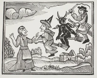 Die Geschichte von Mutter Shipton, Illustration aus Chap-books of the Eighteenth Century von John Ashton, veröffentlicht 1882