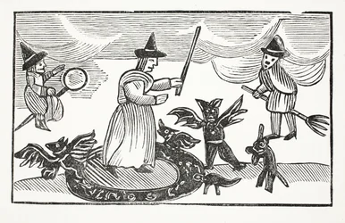 Die Geschichte von Mutter Shipton, Illustration aus Chap-books of the Eighteenth Century von John Ashton, veröffentlicht 1882