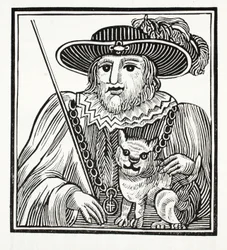 Die Geschichte von Sir Richard Whittington, dreimal Lord Mayor von London, Illustration aus Chap-books des achtzehnten Jahrhunderts von John Ashton, veröffentlicht 1882