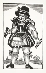 Die Geschichte von Tom Long dem Träger, Illustration aus Chap-books des achtzehnten Jahrhunderts von John Ashton, veröffentlicht 1882