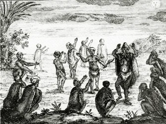 Die Hottentotten verehren den Mond, Illustration aus 