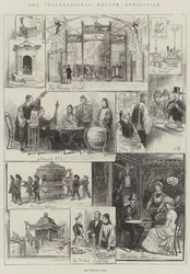 Die Internationale Gesundheitsausstellung, der chinesische Hof (Gravur)