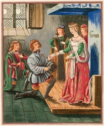 Die Dame Venus empfängt den Boten der Liebe