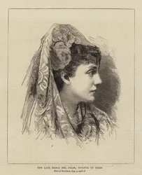 Die verstorbene Maria del Pilar, Infantin von Spanien (Stich)