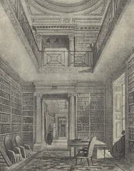 Die Bibliothek, 1844 (Gravur)