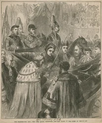 Der Lord Mayor überreicht der Königin das Stadtschwert am Temple Bar