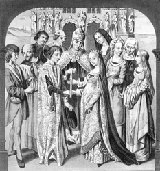 Die Hochzeit von Heinrich VI. und Margarete von Anjou, graviert von Freeman
