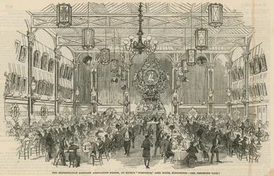 Das Abendessen der Metropolitan Sanitary Association im Soyer