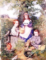 Die Familie Prator unter einem Baum