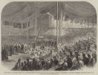 Der Prinz von Wales legt den Grundstein des neuen Flügels des St. Mary