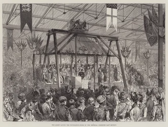 Die Königin legt den Grundstein des Imperial Institute letzten Montag (Gravur)