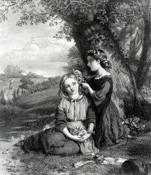 Die Schwestern, veröffentlicht im Art Journal (1867), graviert von C. Cousen, 1867