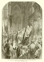 Das Standard bei Bosworth auf den Altar der St. Pauls Kathedrale gelegt, 1485