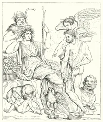 Die Geschichte von Herkules und Telephus (Gravur)