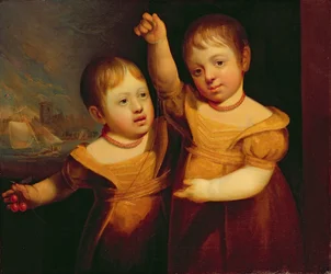 Die Zwillingskinder von Kapitän George Walsh, Meistermariner aus Selby, Yorkshire, ca. 1830