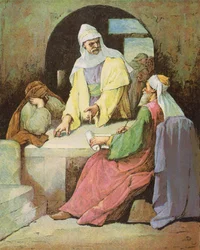 Der ungerechte Verwalter (Farblithografie)