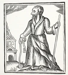Der ewige Jude, Illustration aus Chap-books of the Eighteenth Century von John Ashton, veröffentlicht 1882