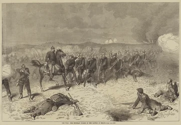 Der Krieg, die preußischen Garden in der Schlacht von Sedan (Stich)