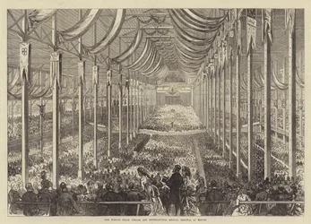 Das Friedensjubiläum der Welt und das Internationale Musikfestival in Boston (Gravur)