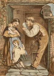 Die Hüttentür, Vater spielt mit seinem Kind