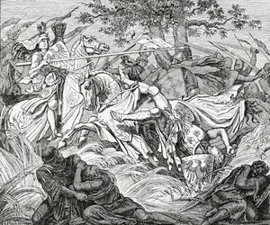 Der Tod von Manfred in der Schlacht bei Benevent, 26. Februar 1266