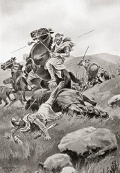 Der Tod von Masistius während eines Kavallerieangriffs gegen die griechischen Streitkräfte, aus Hutchinson