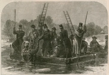 Das Unglück auf dem Eis im Regents Park; Taucher suchen nach den Toten