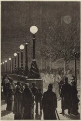 Das elektrische Licht am Themseufer