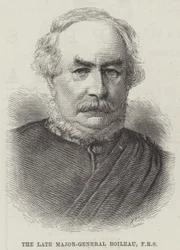 Der verstorbene Generalmajor Boileau, FRS (Stich)