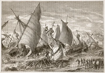 Die Seeschlacht im Hafen von Syrakus
