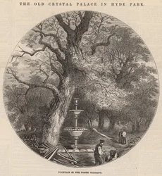 Der alte Crystal Palace im Hyde Park: Brunnen im Nordtransept