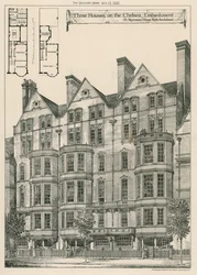 Drei Häuser am Chelsea Embankment