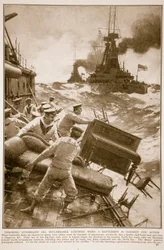 Über Bord werfen aller entzündlichen Luxusgüter, wenn ein Schlachtschiff für den Einsatz geräumt wird, 1914-19