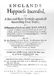 Titelseite zu Englands Happiness Increased von John Forster, veröffentlicht 1664