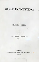Titelseite zu Große Erwartungen von Charles Dickens, Erstausgabe, 1861