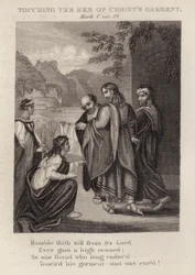Berührung des Saums von Christi Gewand, Markus V, Vers 28