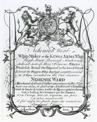 Handelskarte für Nehemiah Ward, Peitschenmacher aus Southwark