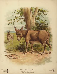 Zwei Esel (Chromolithografie)