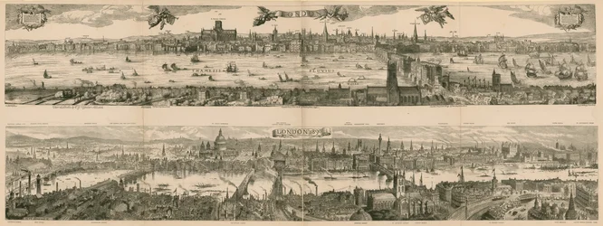 Zwei Ansichten von London: 1616 und 1890