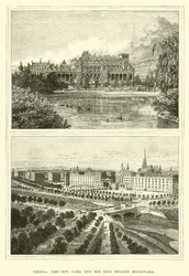 Wien, der Stadtpark und der Ringstraßen-Boulevard