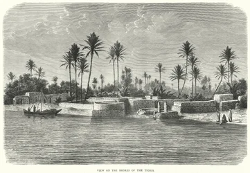 Ansicht an den Ufern des Tigris (Gravur)